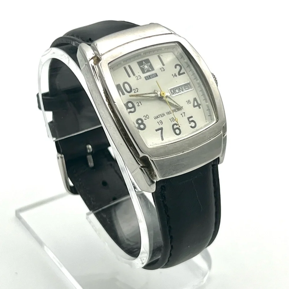 Unisex US Army Rectangular All Stainless Steel Watch Working